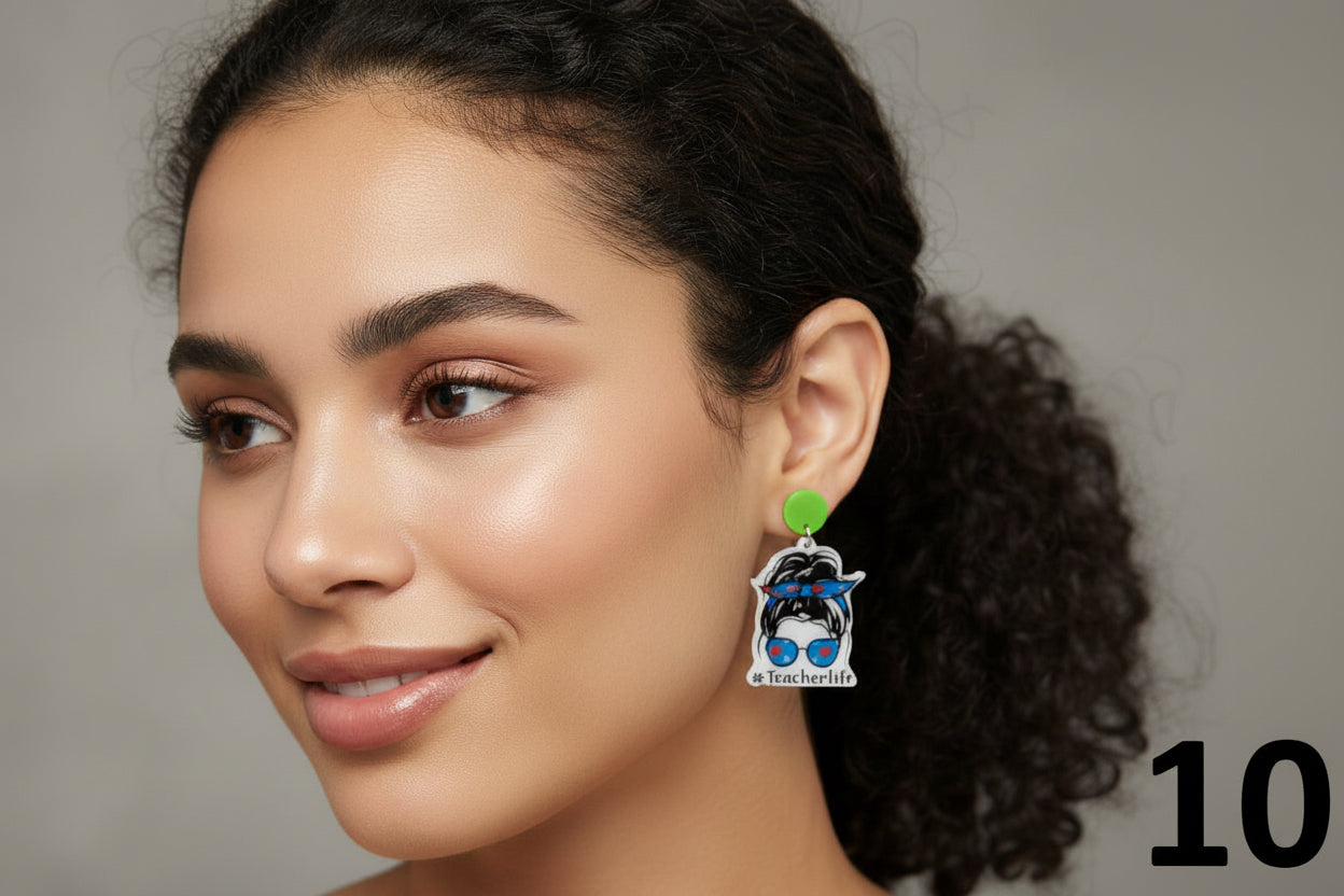 Aretes con diseños educativos